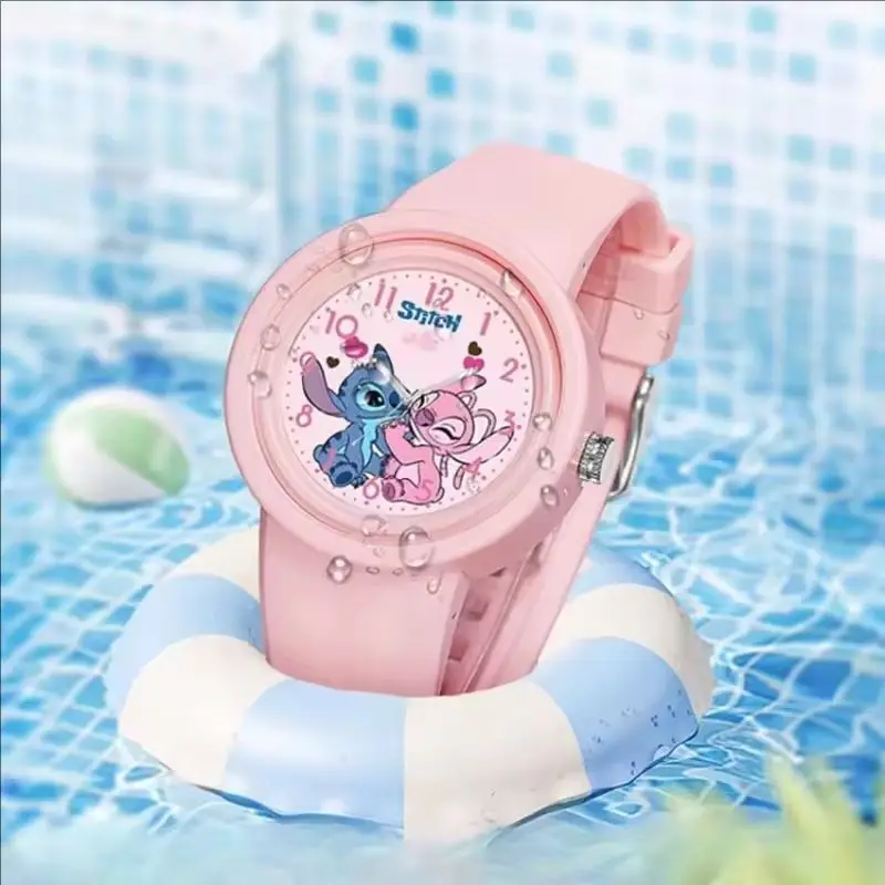 Disney Cartoon Stitch Children's Watch Silicone Strap Round Quartz Watch High Quality Anime Figure Fashion Birthday Gifts view 5