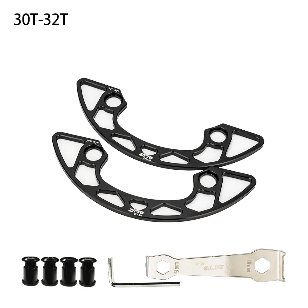

Защита звездочки ZTTO MTB, 104BCD для узких широких звездочек (30-40 т), алюминий, черный/титан, защищает кривошип и цепь