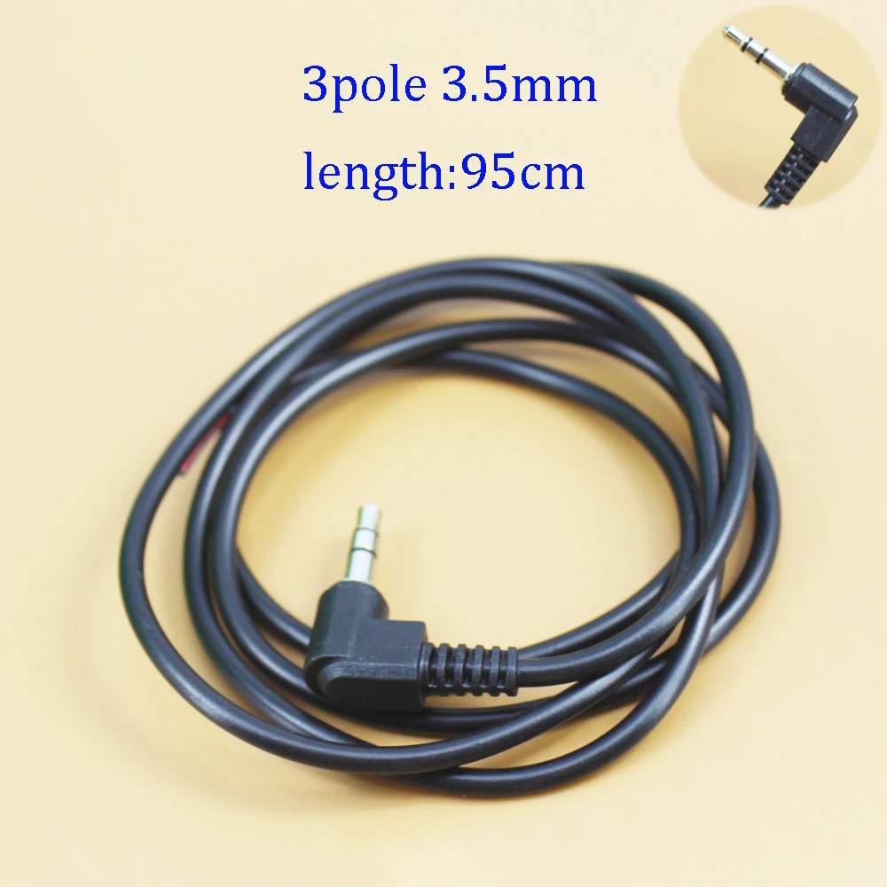 Cltgxdd 1piece  3.5mm 3-pole headphone cable 3.5mm audio cable jack adapter connector 50/95/150cm requires soldering