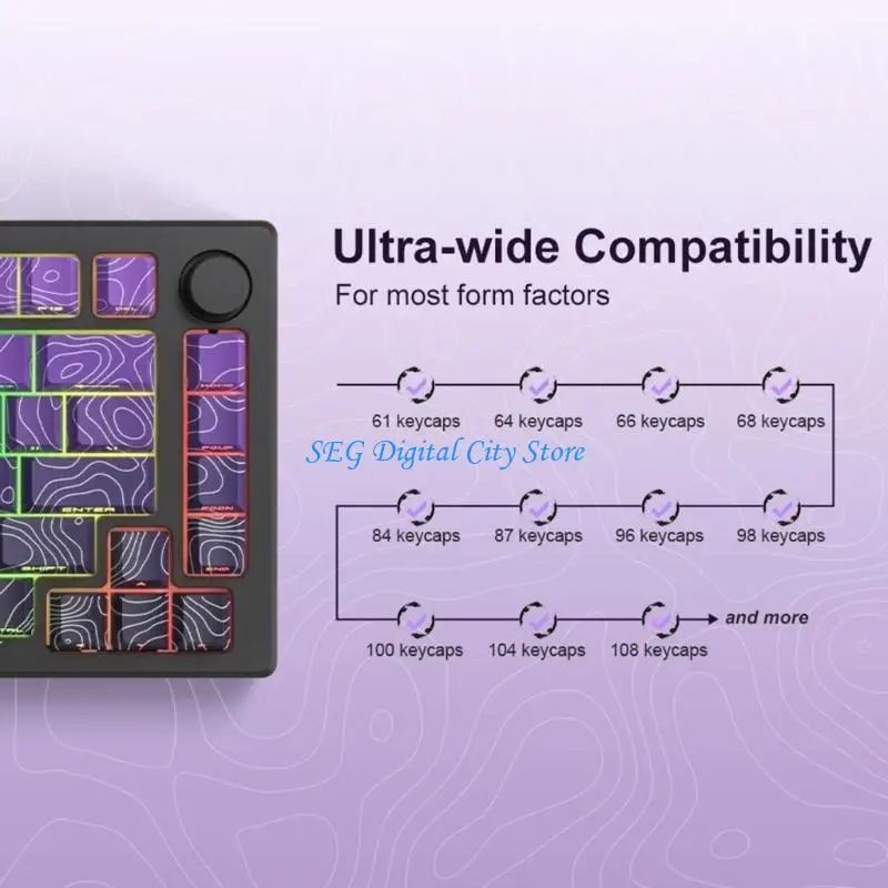 

U75B 97-клавишные колпачки для клавиш с боковой печатью. Профессиональные контурные линии из ПБТ. OEM-улучшение высоты для ПК.