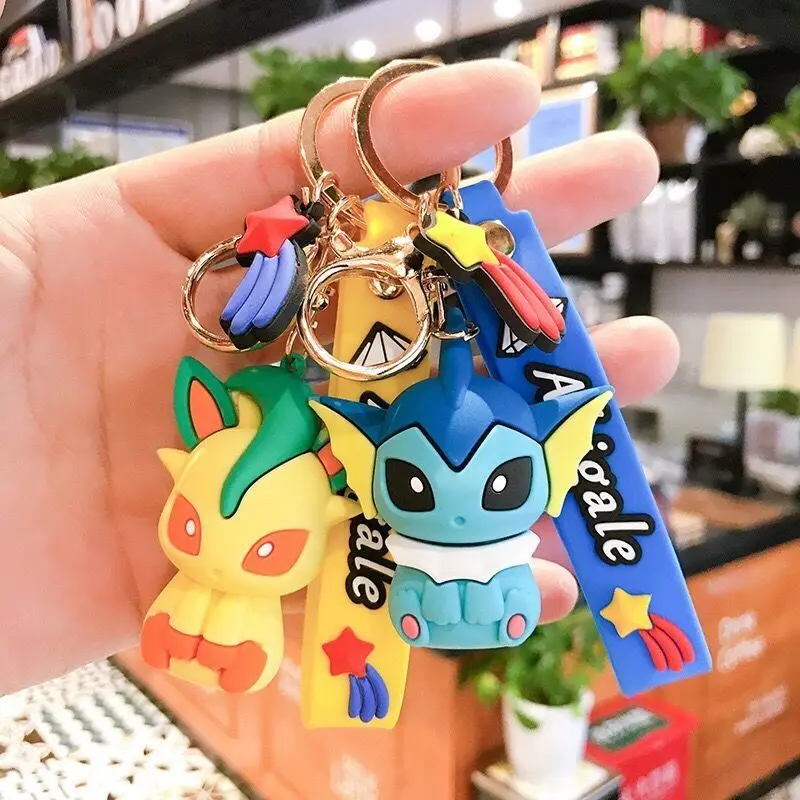 Pokemon Keychain Eevee Glaceon Umbreon Vaporeon Jolteon Flareon Espeon Anime Pendant Bag Children Christmas Birthday Gifts