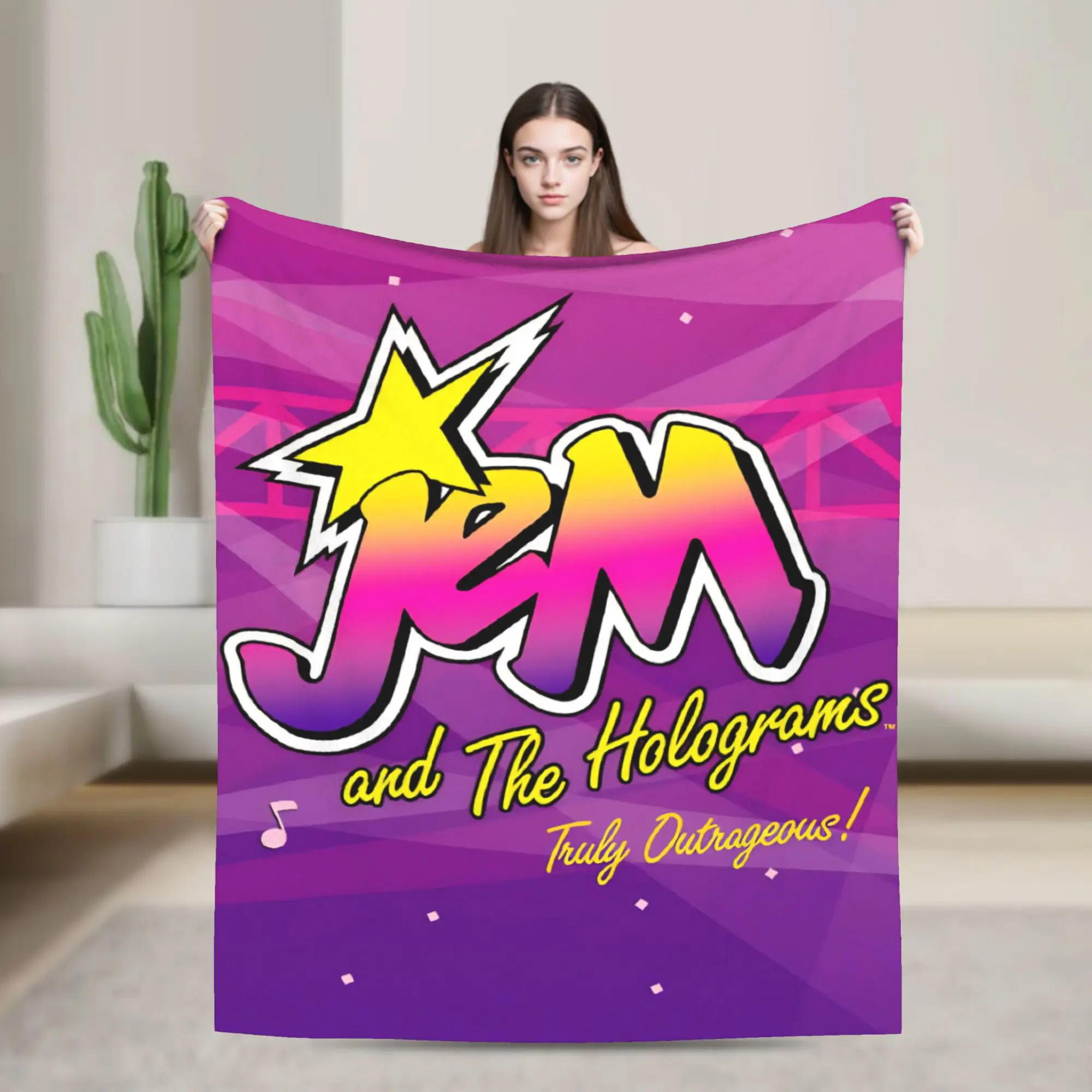 Jem And The Holograms Blanket Flannel  Relax Ultra-Soft Throw Blanket for Bedroom Bedding Throws