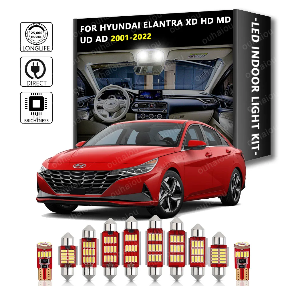 

Interior LED For Hyundai Elantra XD HD MD UD AD 2001-2022 Canbus Vehicle Bulb Dome Map Reading Trunk Light Auto Lamp Kit