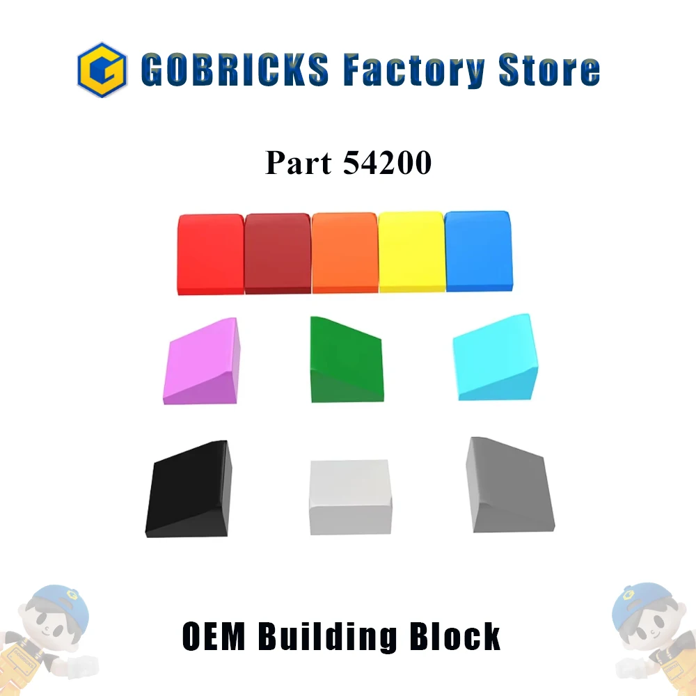 Gobricks 10Pcs MOC Parts 54200 50746 Slope 30° 1 x 1 x 2/3 Brick Changeover Catch for High-tech Building Blocks Parts DIY Toys
