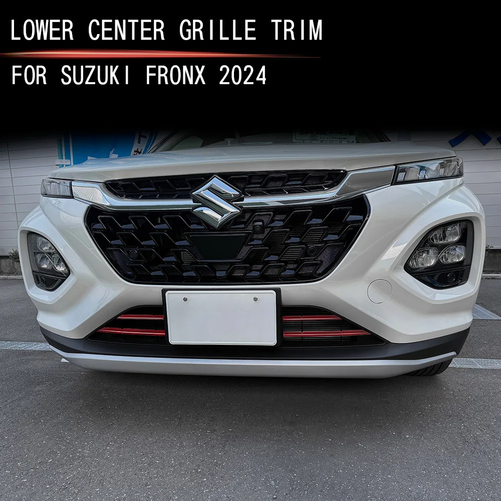 

For Suzuki Fronx WDB3S WEB3S 2025 2026 ABS black Exterior car Front bumper lower grille decorative strip Insert Grill Mesh Cover
