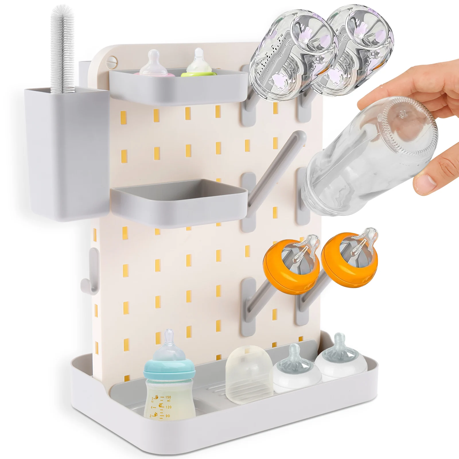 

Baby Bottle Drying Rack Large Capacity Bottle Organizer Holder Space Saving Baby Bottles & Cup Storage Rack Standing Storage Box
