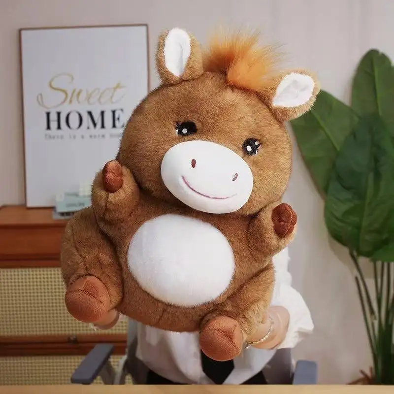 23/30/40Cm Nieuwste Zittende Vet Pony Pop Kawaii Gevulde Knuffel Pop Cartoon Anime Leuke kussen Kinderen Verjaardag Vakantie Cadeau Pop