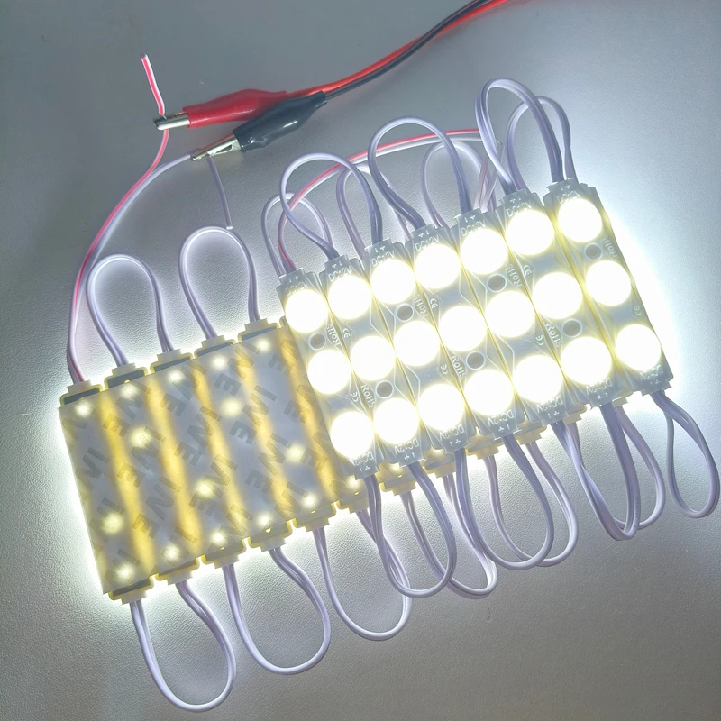 500 개/몫 SMD2835 주입 LED 모듈 3LED 렌즈 160도 슈퍼 밝은 LED 배너 12V 1.5W