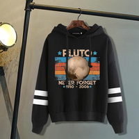 New Vintage Never Forget Pluto Nerdy Astronomy Space Science Print Hoodie Sweathshirts Men Women Hooded Harajuku Pullover Tops