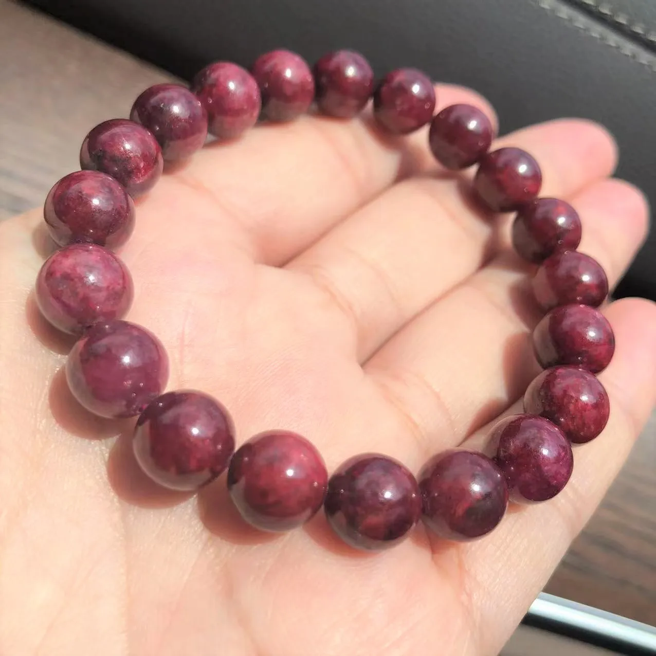 Meihan Großhandel Natürliche Arcane AAA Rubin Glatte Runde Steine Lose Perlen Steinarmband DIY Herstellung Geburtsstein – Detail 7