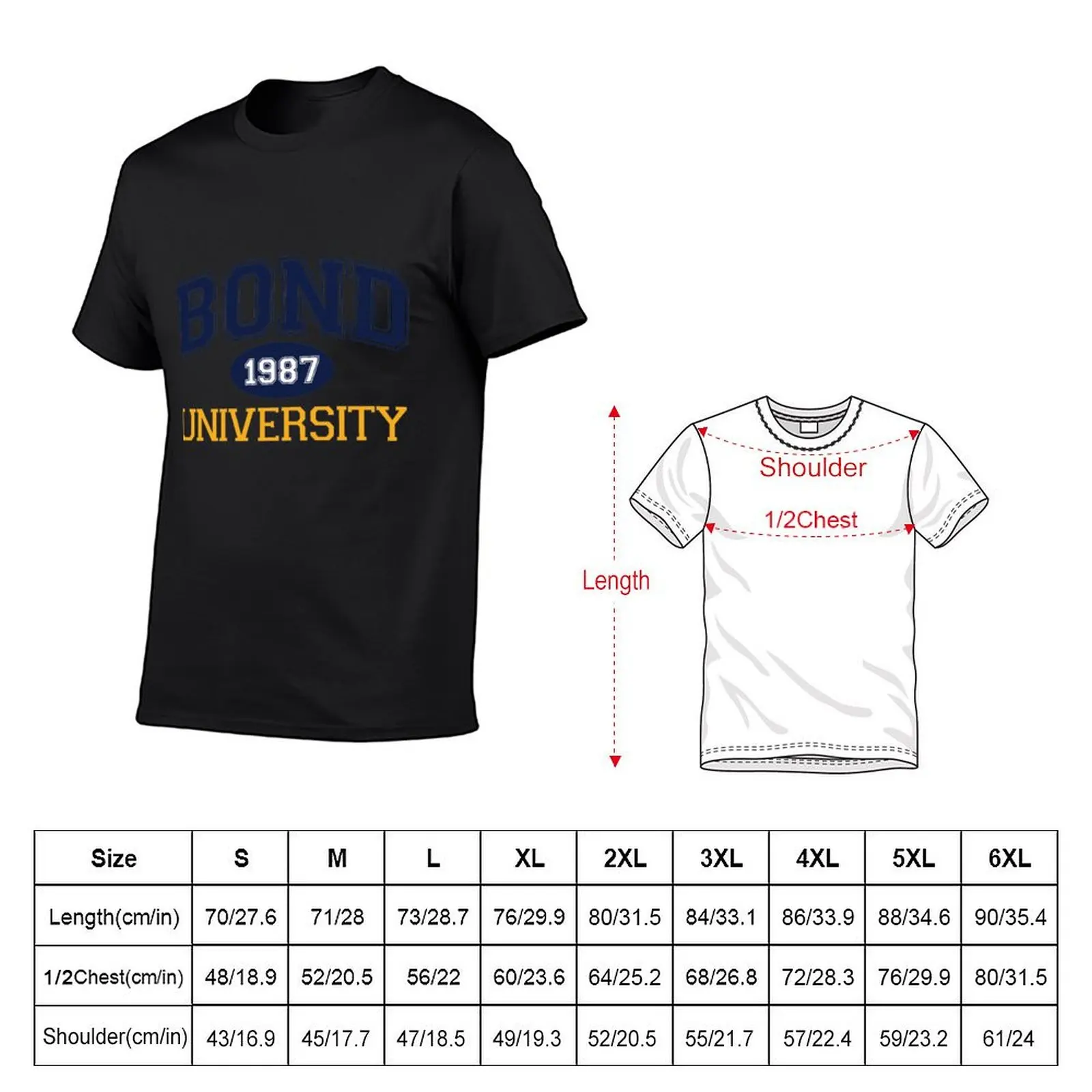 Bond University T-Shirt summer top funnys anime Aesthetic clothing men clothings