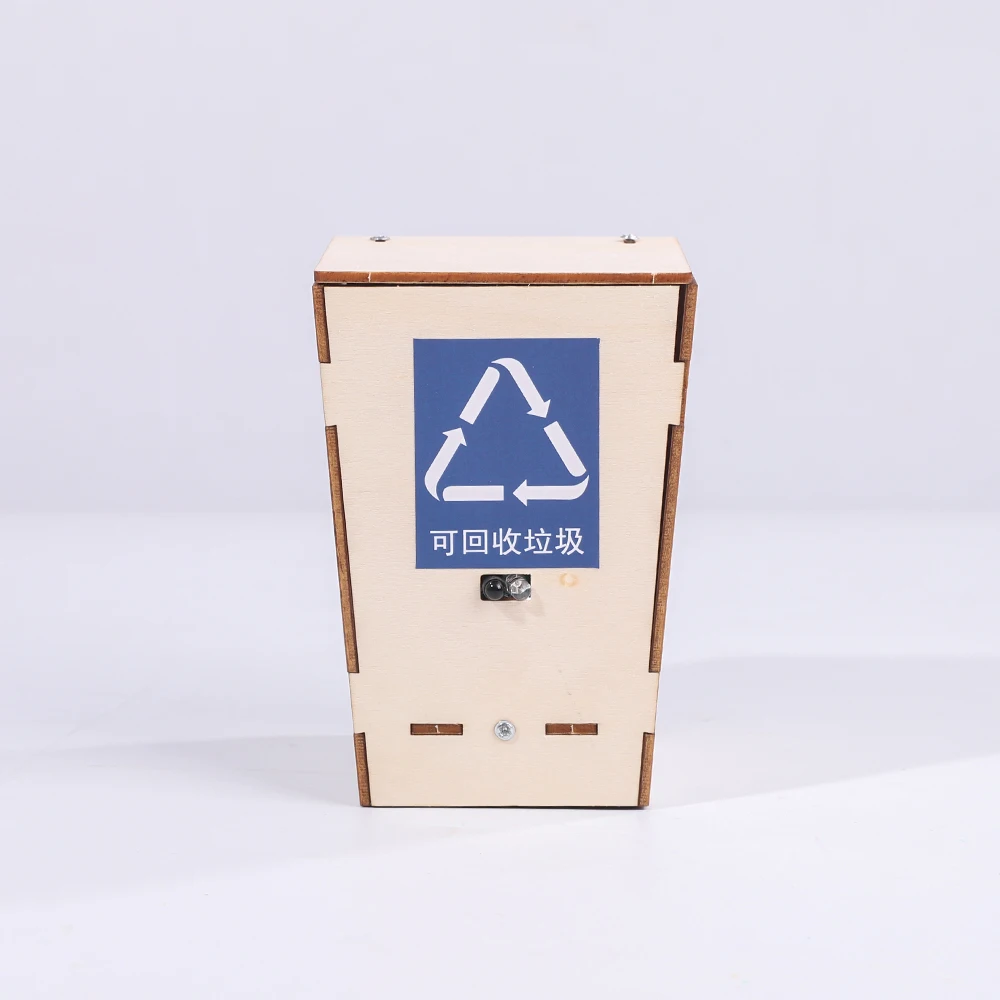 Poubelle intelligente à capteur infrarouge, jouet STEM, kit de poubelle automatique en bois à faire soi-même, poubelle à induction mains libres pour enfants, science