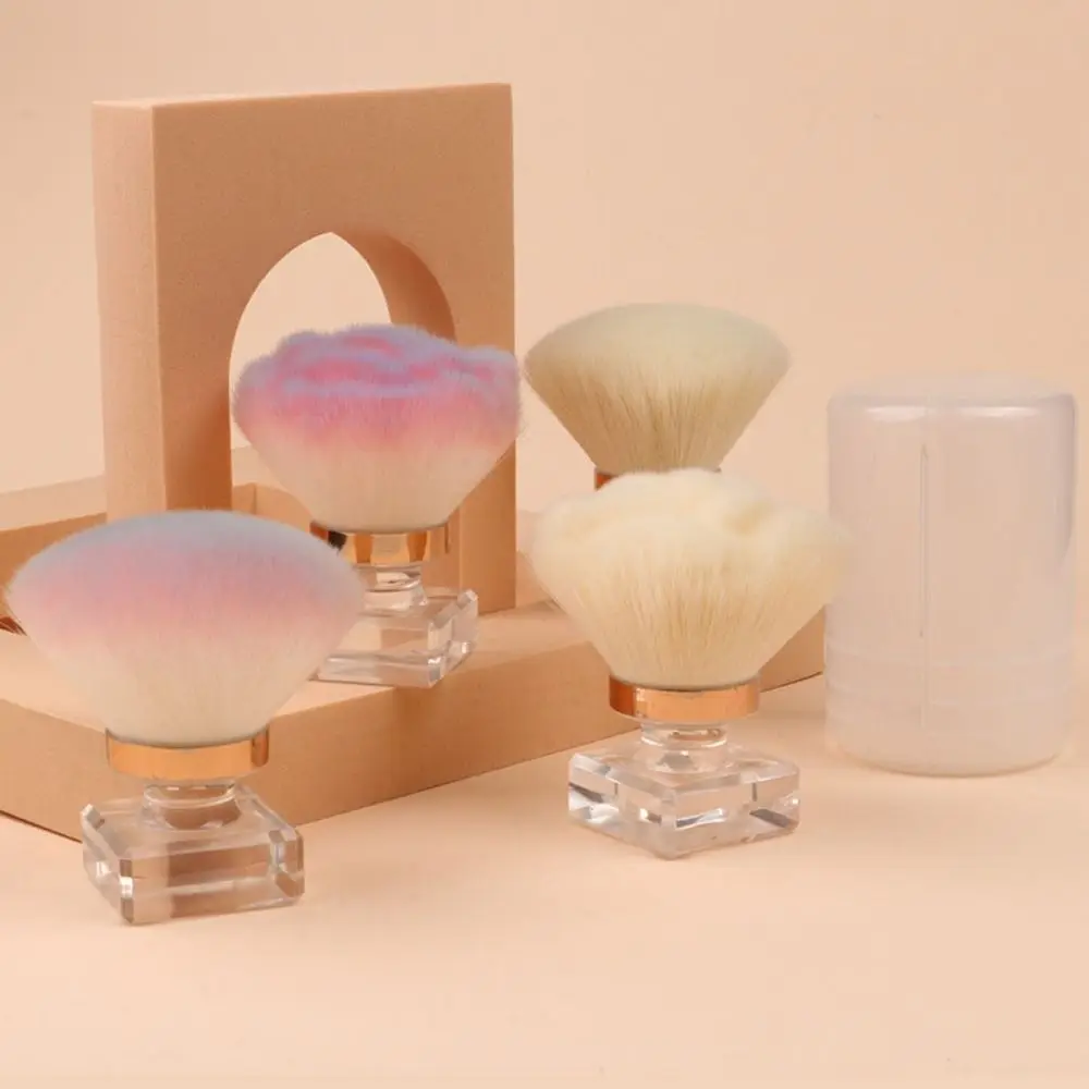 

Rose Shape Powder Blusher Brush Dust-proof Cosmetic Tools Nail Cleaning Brush Imitation Wool Nail Art Makeup Brush Gifts