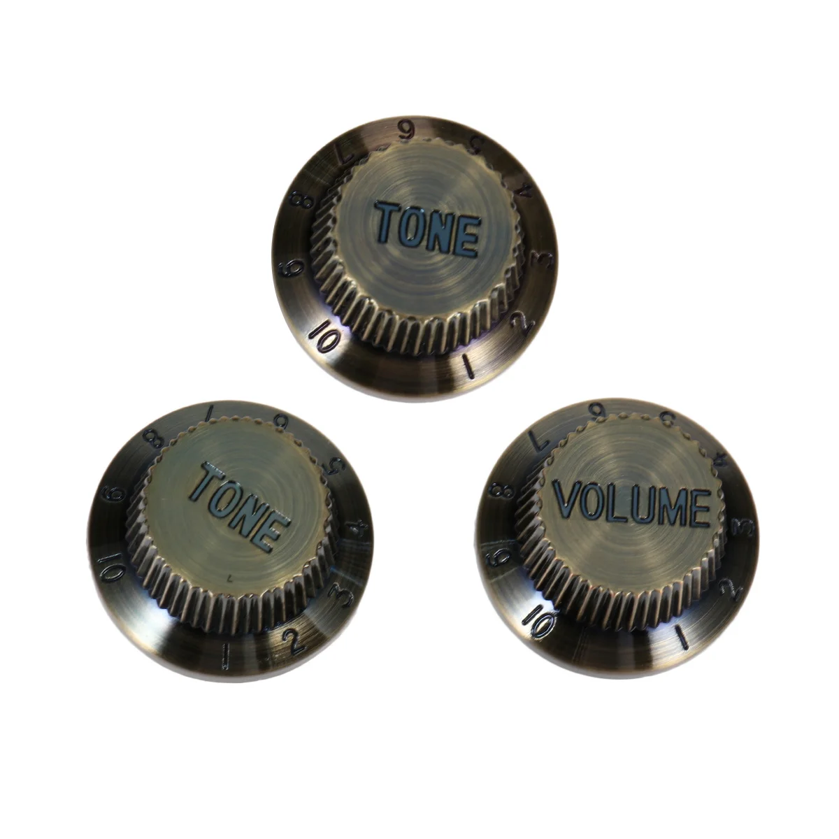 

3Pcs Volume Tone Control Knobs Cap Plastic D65 Bronze Color Durable Replacement Parts for Guitar Bass Control Knobs Cap