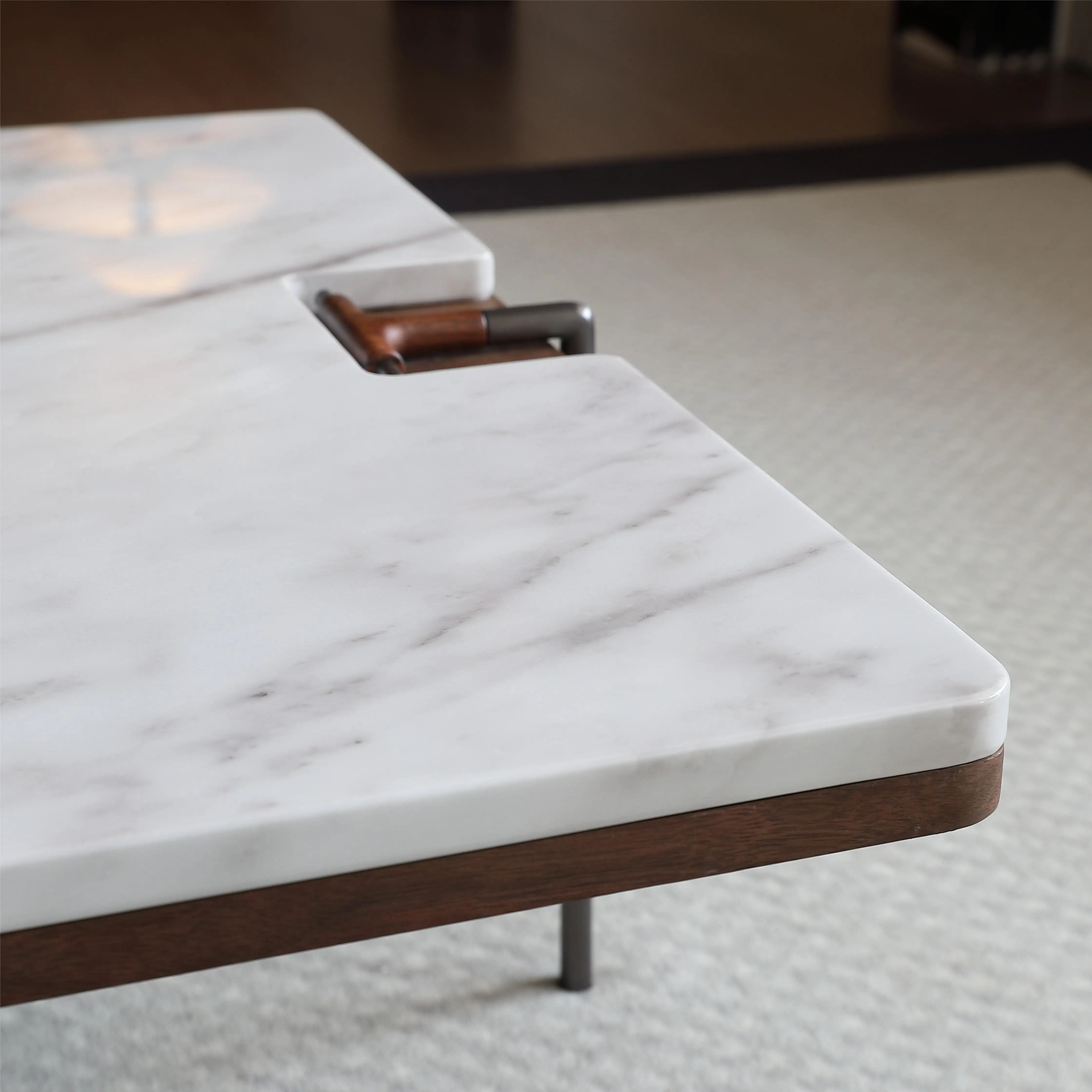 طاولة قهوة مستطيلة من حجر الرخام لغرفة المعيشة طاولة قهوة عالية الجودة #4