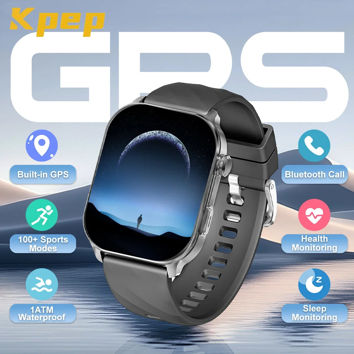 

KPEP LC211 Встроенные GPS Смарт-часы 1ATM Водонепроницаемые 100+ спортивных режимов Фитнес-трекер Голосовые звонки Смарт-часы для мужчин и женщин