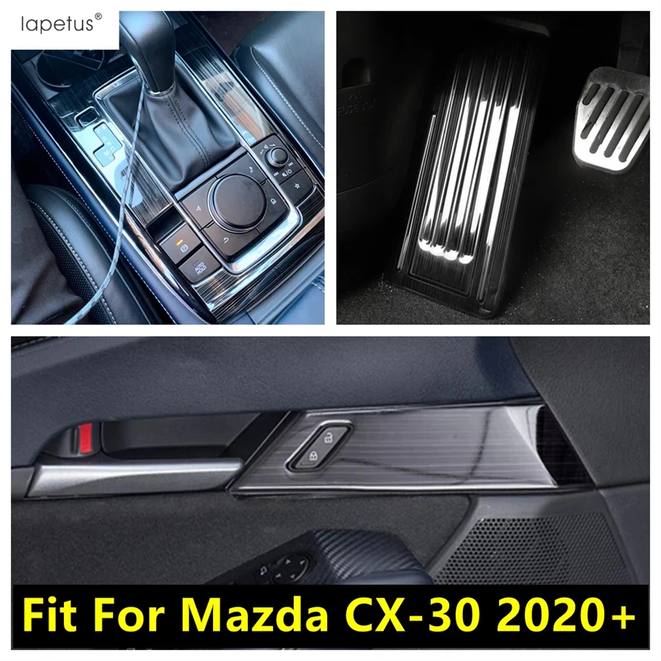 

Car Foot Rest Pedal / Gear Shift Panel / Door Handle Bowl Decoration Cover Trim Interior Accessories For Mazda CX-30 2020 - 2024