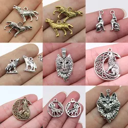 Jewelry Findings Components Howl Wolf Charms For Bracelets Charm Pendant