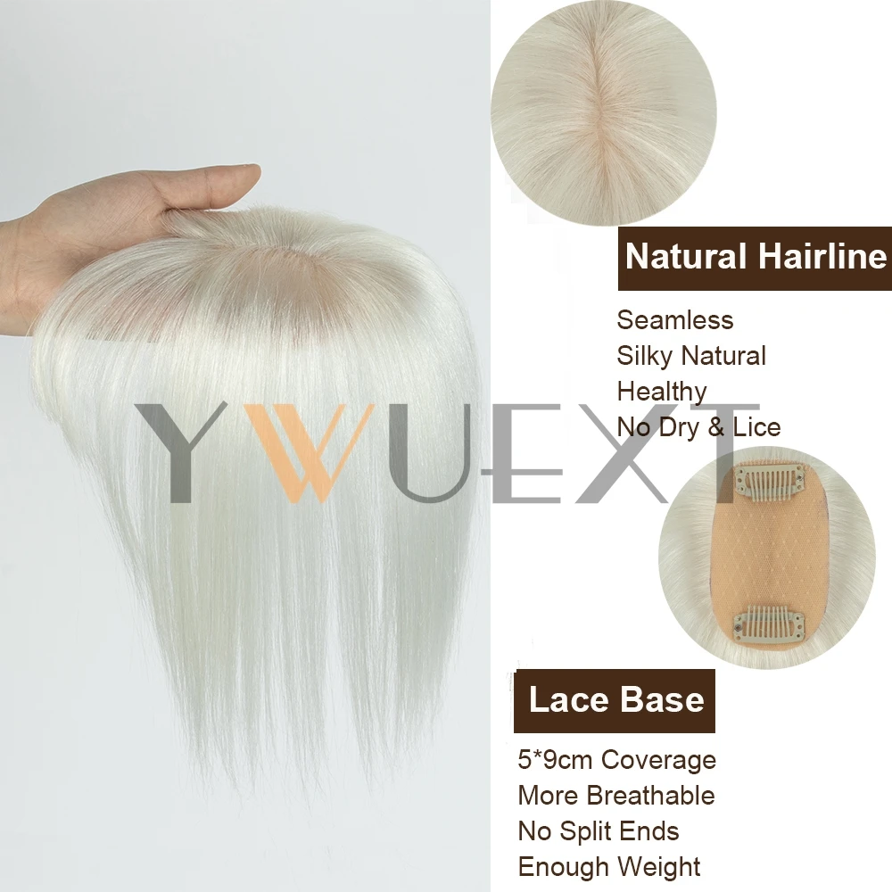 قطعة شعر بشري علوية 5 × 9 سم قاعدة علوية الجزء الأوسط مع الانفجارات 9 ألوان متاحة لتساقط الشعر أو تصفيف الشعر الانفجارات #3