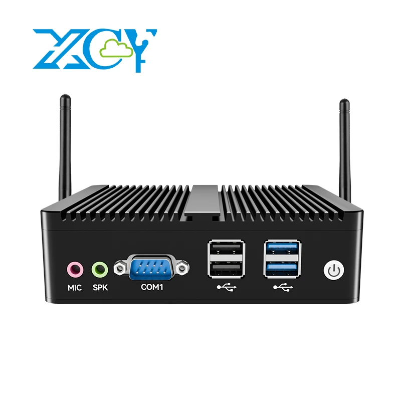 Mini PC sin ventilador Intel Celeorn N2815 COM RS232 Gigabit Ethernet HDMI VGA 6xUSB 300M WiFi integrado IPC Windows Linux Ubuntu