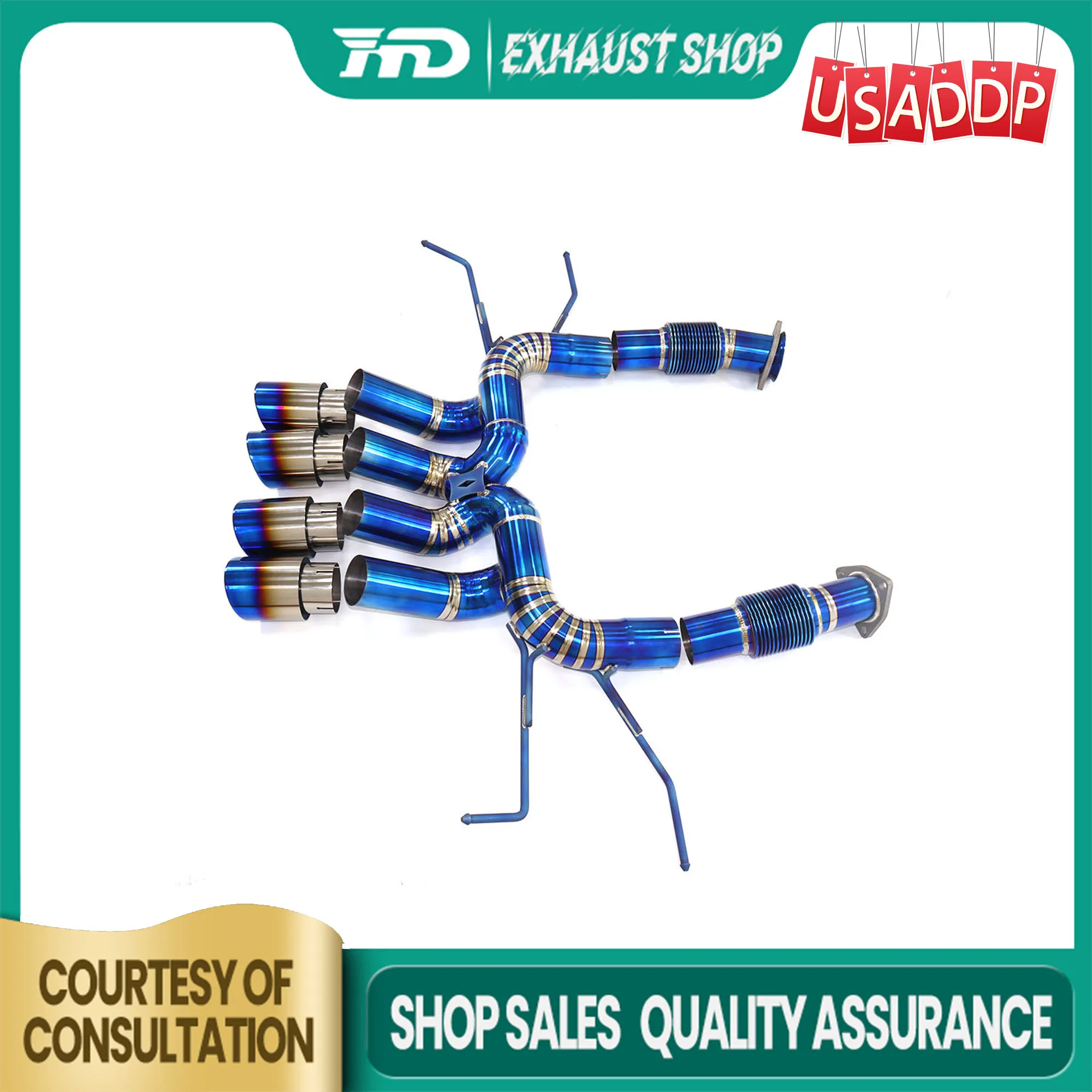

HMD Exhaust Catback for Corvette C8 Z06 Ti High quality Tips Baked blue Exact Fit Continuous surprises Without Valve ⚙️