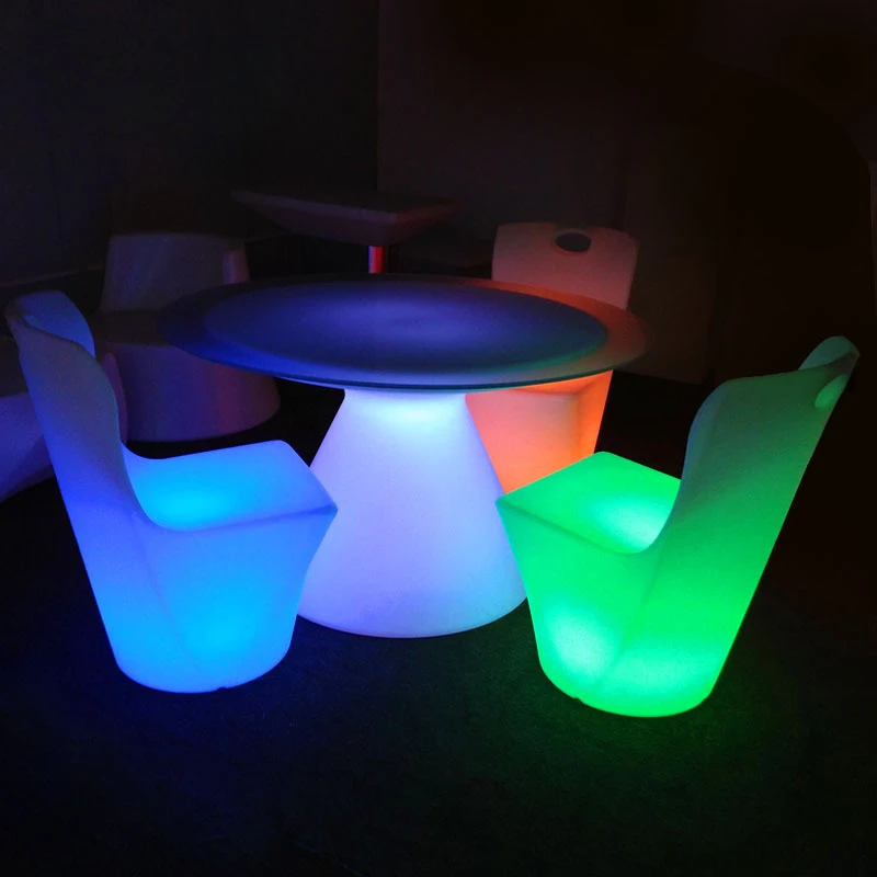 Cadeiras de bar LED de luxo em bancos luminosos de restaurante de boate