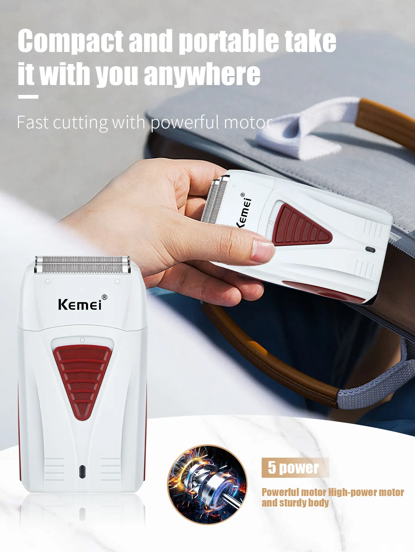 Kemei Haarschneidemaschine Elektrischer Rasierer Haarschneider Professionelle Schneidemaschine KM-3382 KM-2296 VT-667 Haarschneider für Männer – Detail 13