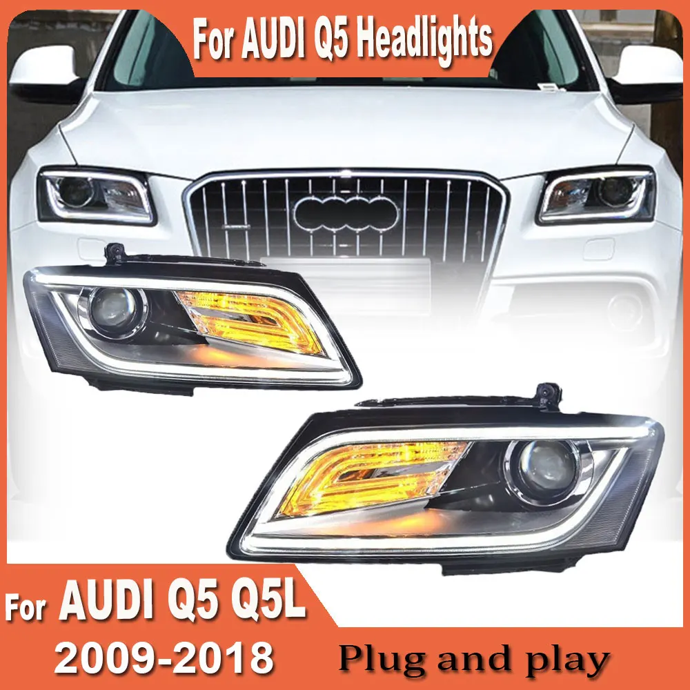 Car For Audi Q5 2009-2018 Headlights DRL LED Bi Xenon Bulb Fog Lights Audi Q5 Head Lamp Turn Signal Lamp Assembly Car Accessory