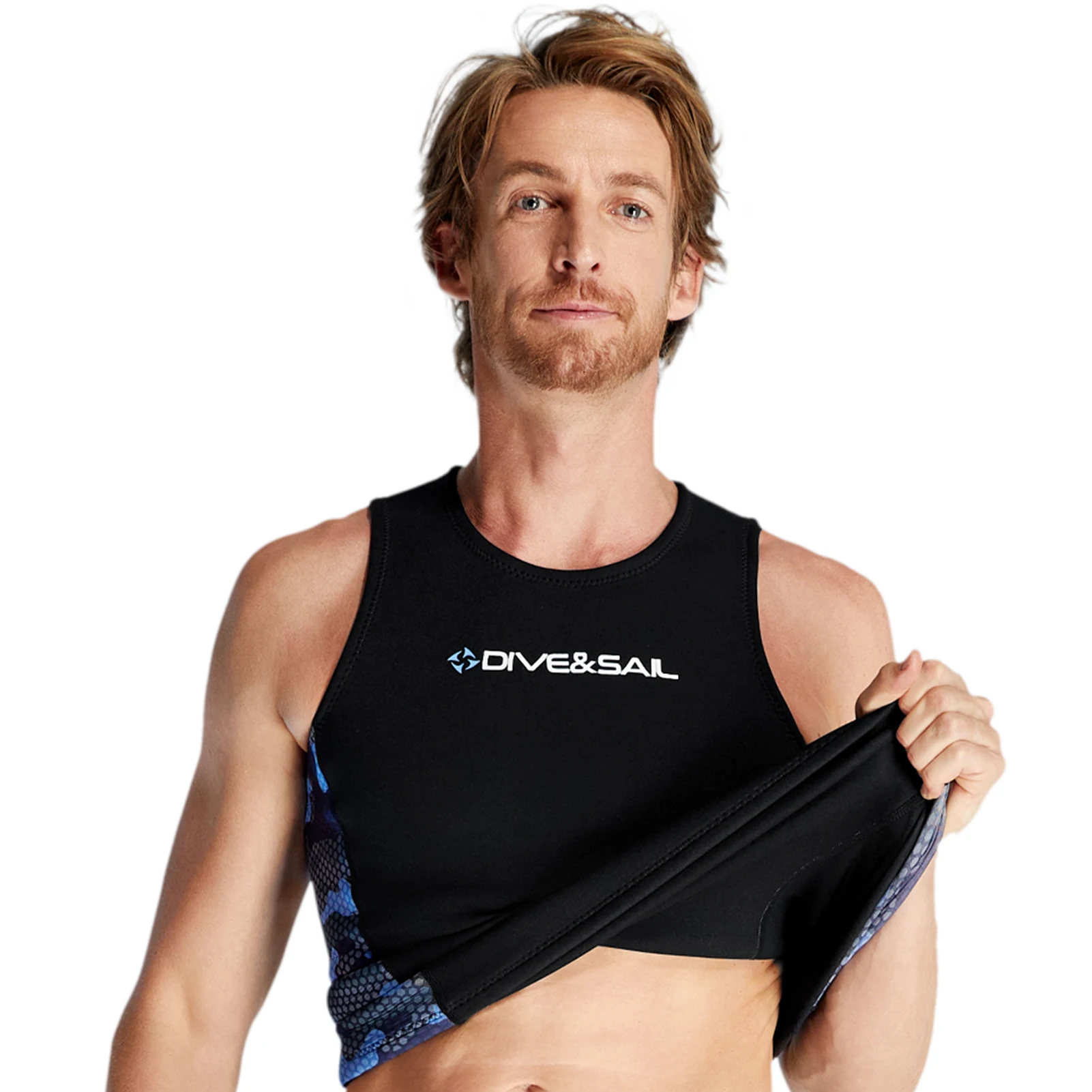 الرجال بذلة سترة تصفح القمم الرياضات المائية ملابس السباحة سترة الغوص سترة دون أكمام للتجديف السباحة الرجال ملابس السباحة سترة #4