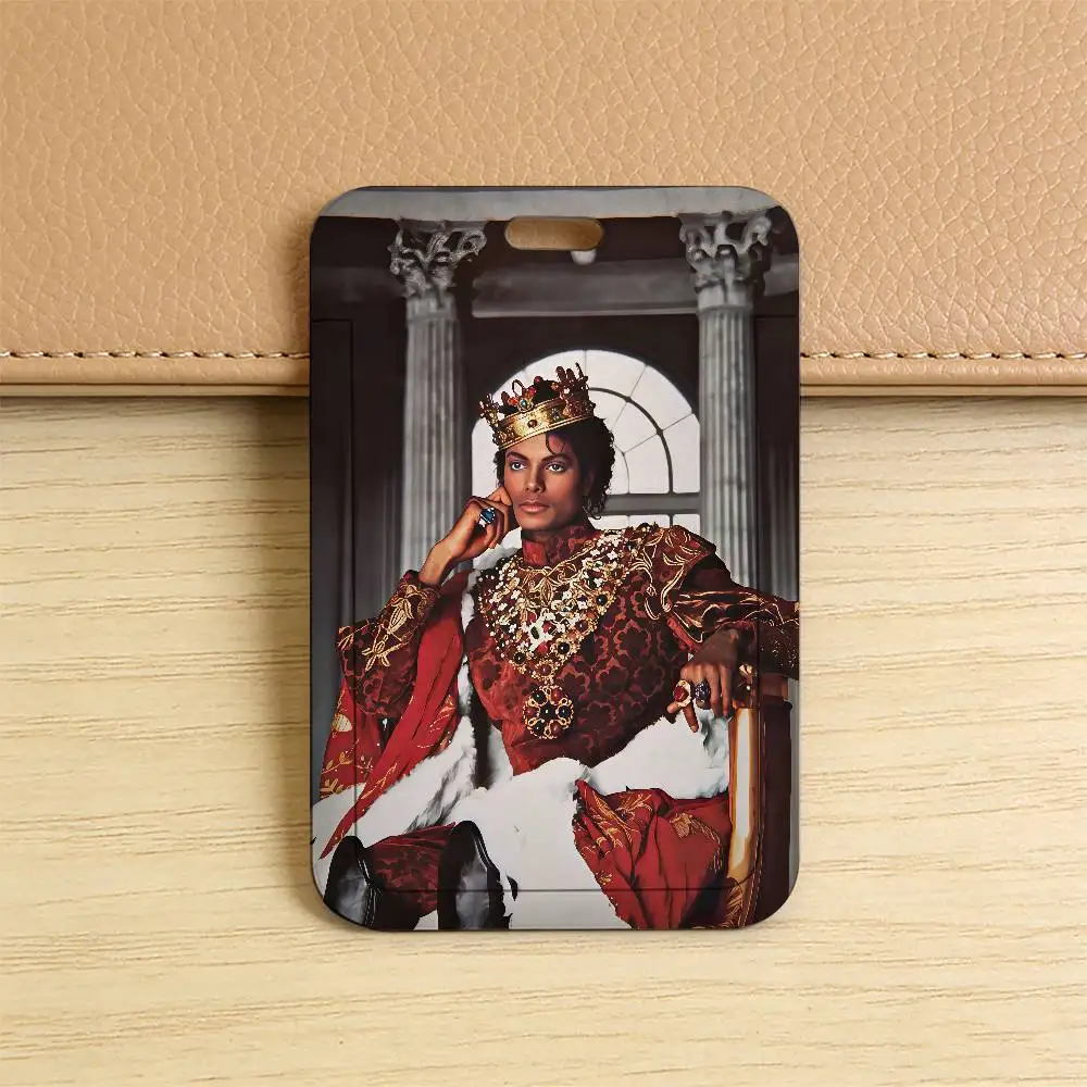 Sänger Michael Jackson Plastik-Schiebeabdeckung Schlüsselband Arbeitsausweis-Tasche Bus Studenten Foto Idol Ausweishalter Mitarbeiter – Detail 6