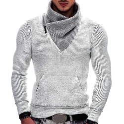 Autumn Winter Men's Sweater Casual Solid Turtleneck Men Sweaters Long Sleeve Knitted Sweater Pullover Men Slim Men's Jumpers