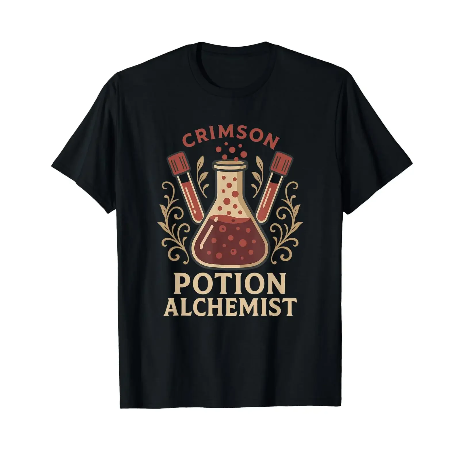 Blood Potion Alchemist Phlebotomist Fantasy Magic Humour T Shirt vintage Washed Casual homme streetwear Soft Breathable