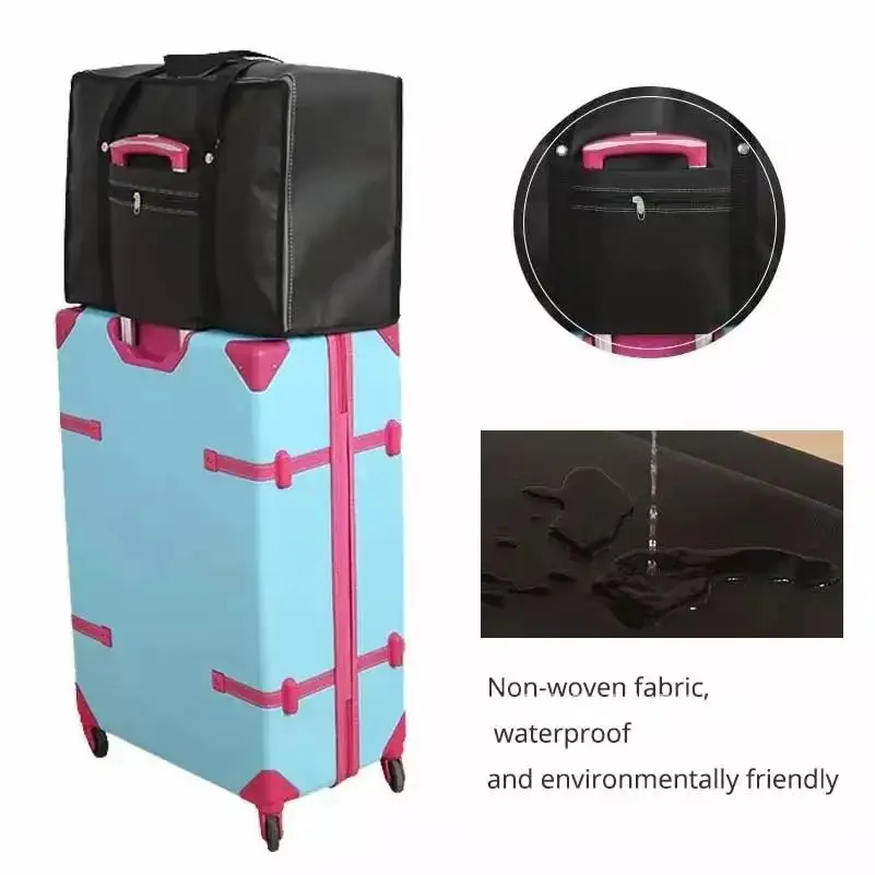 Bolsa de equipaje gruesa impermeable, bolsas de almacenamiento de ropa de viaje con cremallera, bolsa de lona grande para ropa de viaje de vacaciones, bolsa de envío de aviones