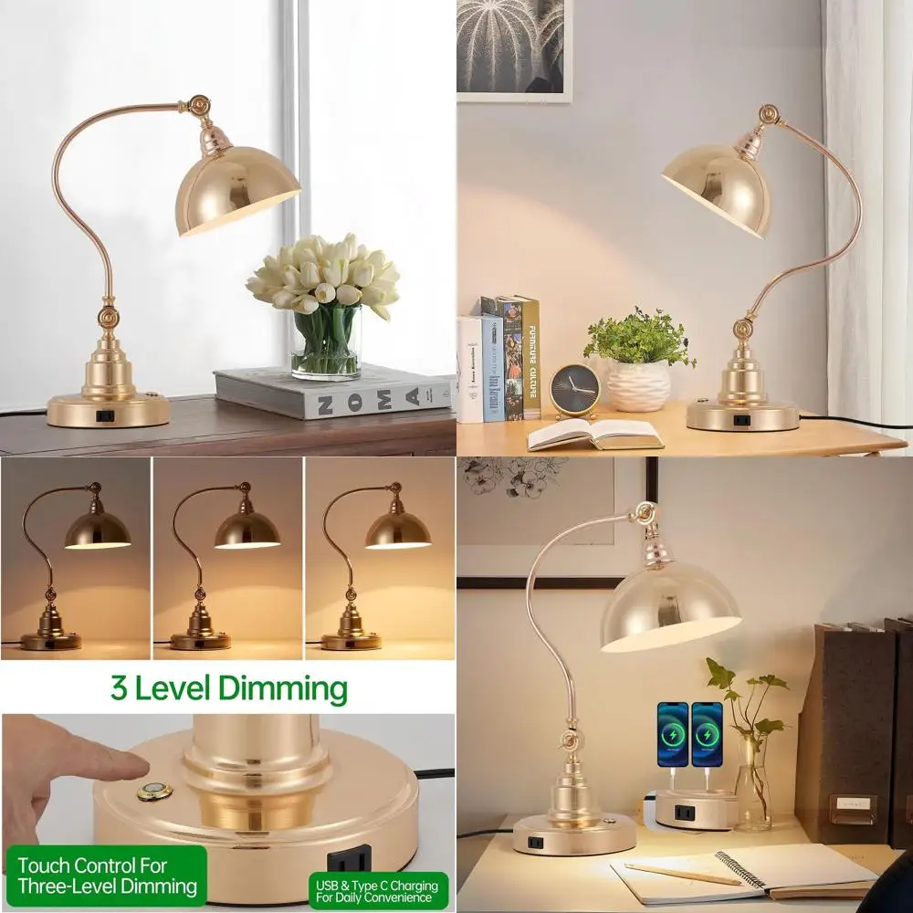 

Настольная лампа во французском золотом в античном стиле со светодиодной лампой E26, подходит для дома, офиса, гостиной и спальни.