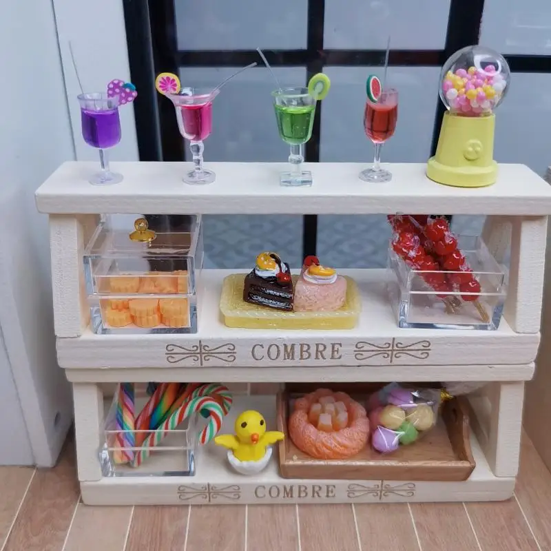 Miniature food game scene model doll house accessories simulation mini fruit juice beverage cocktail cup