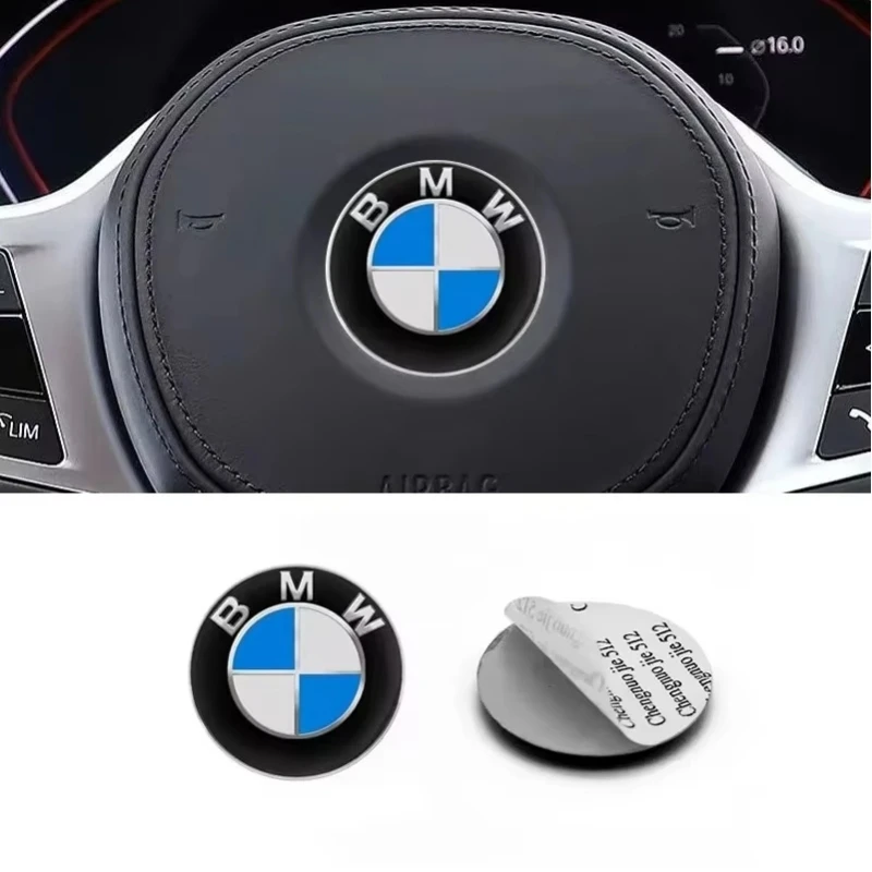 Afbeelding 4: 1 stuk 45mm auto stuurwiel decoratie badge sticker logo voor BMW E30 E34 E36 E39 E46 E52 E53 E60 E61 E62 E70 E71 E83 Auto