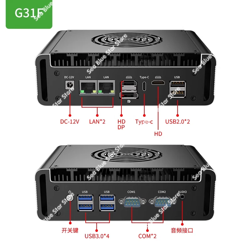 Embedded small mini computer i3 industrial micro host three display dual serial port dual network N100 industrial computer N305