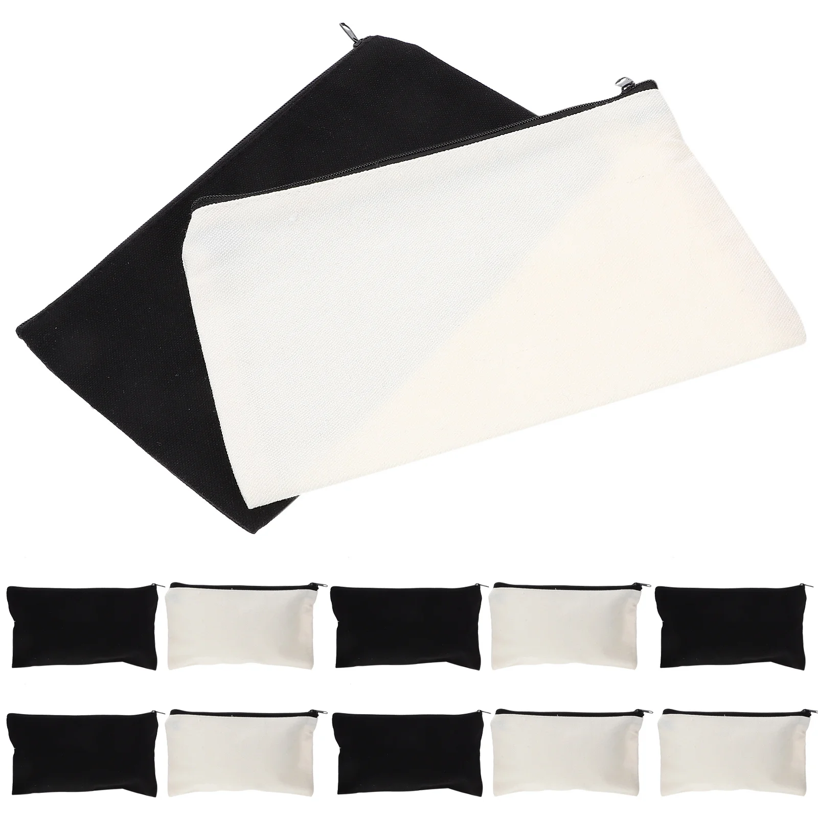 

12Pcs Canvas Zipper Bags Blank DIY Sublimation Makeup Toiletry Travel Organizer Heat Transfer Storage Pouch Pencil Case