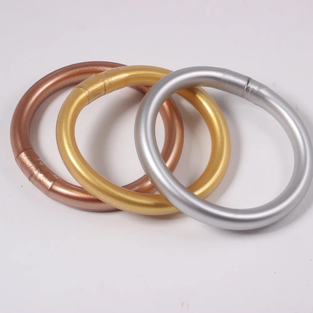 3pcs/set Glitter Jelly Bangles Colourfull Bracelet Luxury Charm 10MM Round Bangle for Women Soft Silicone Bracelet Buddha Girl