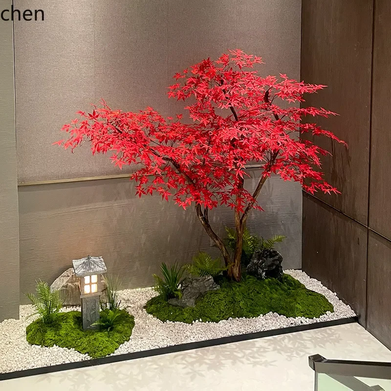 ZML Artificial Maple Tree Large Mall Hotel Green Plant Fake Tree Indoor Outdoor Floor Simple Decorative Landscaping