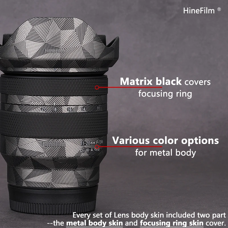 Hinefilm الجلد ل Tamron 11-20 f2.8 FE جبل عدسة الجلد 1120 عدسة ملصق ل Tamron 11-20f2.8 لسوني عدسة التفاف غطاء الفيلم