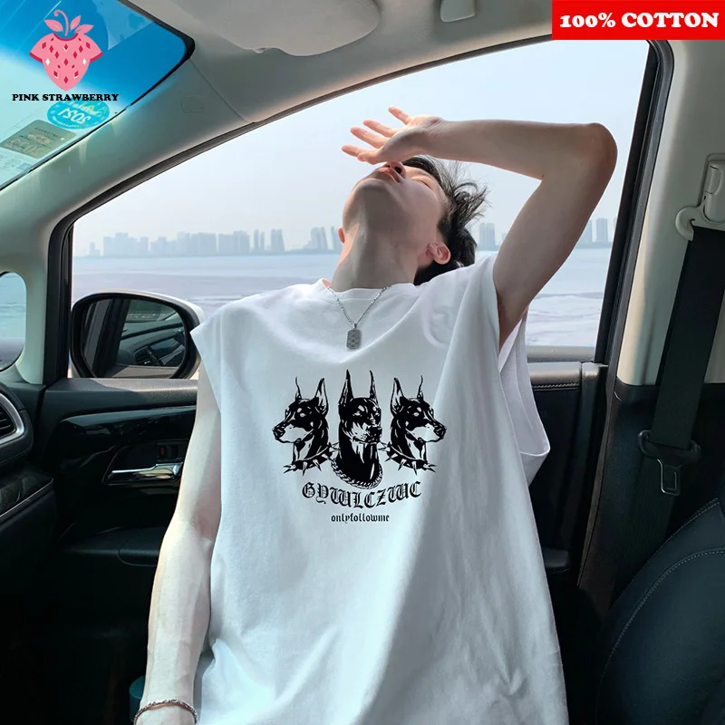 

American Wolf Head Print Vest Men's Summer 2025 New Sport Sleeveless Tee Fitness Swimm Run Vest Quick Dry Y2k Top men clothing