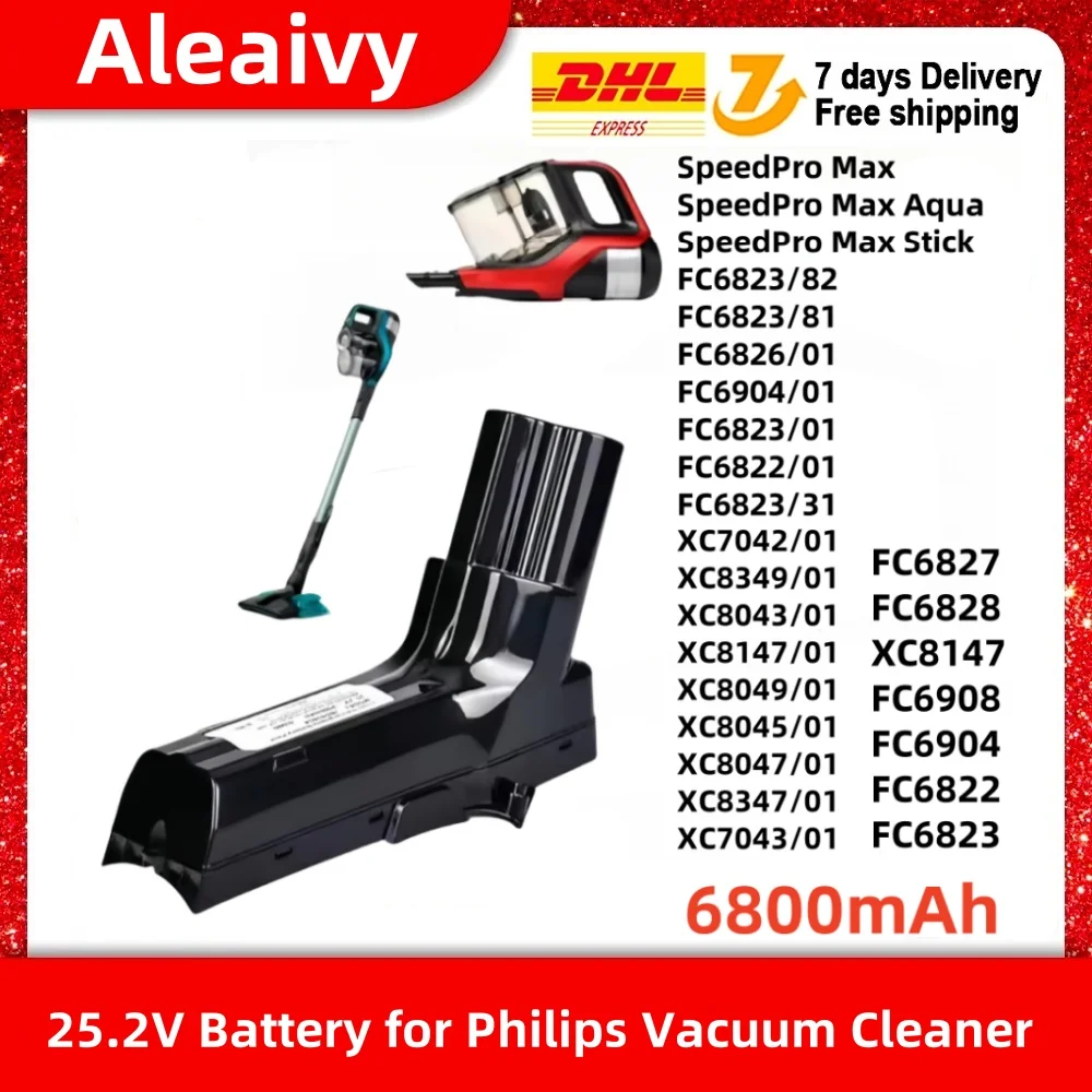 25.2V Replacement Battery For Philips SpeedPro Max Aqua Stick Cordless Vacuum XC8055/01 XC8045/01 XC8043/01 XC8347/01 XC8349/01