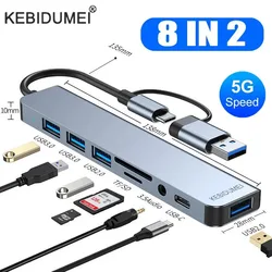 USB 3.0 Hub Docking Station 5Gbps USB TYPE C High Speed Splitter Multiport Adapter Card Reader For Laptop Macbook PC Accessoires