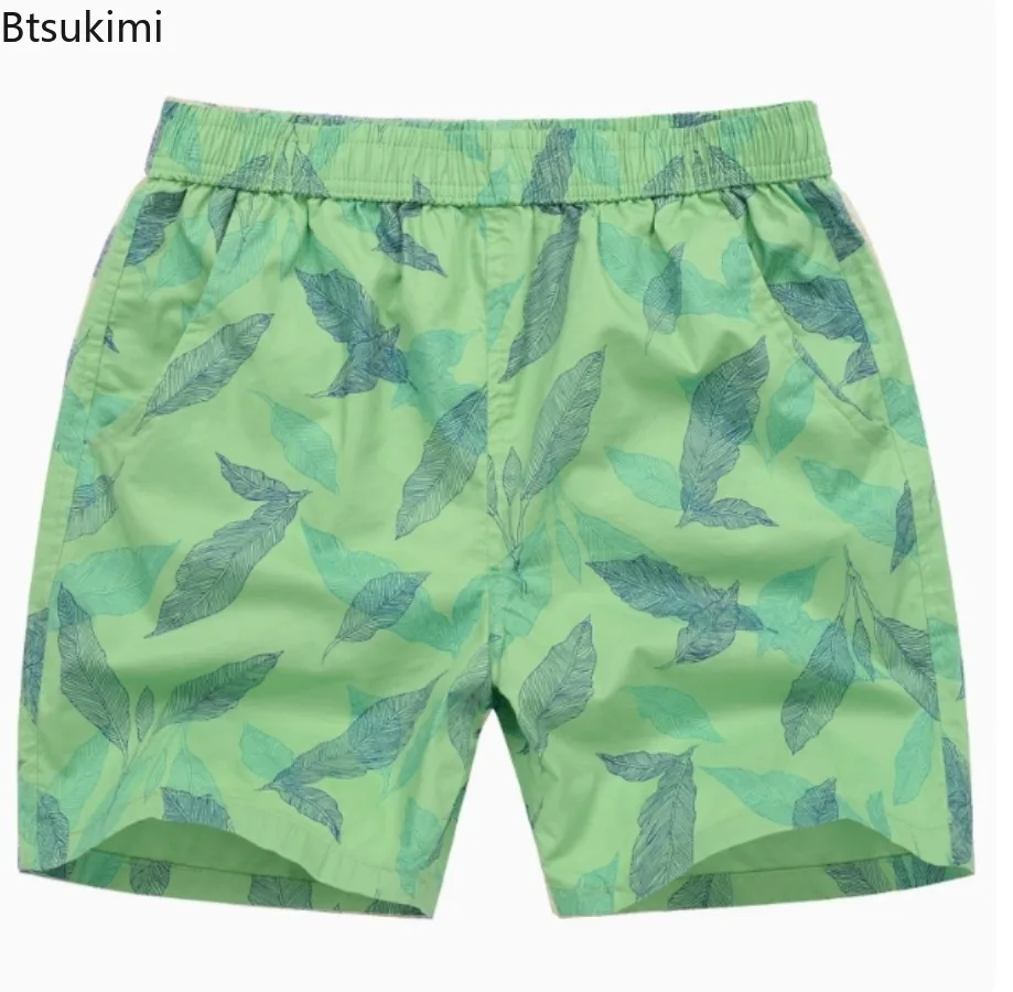 

Гавайские пляжные шорты, мужские летние модные повседневные шорты с принтом, дышащие хлопковые спортивные штаны с карманами, мужские шорты для домашнего фитнеса и спортзала