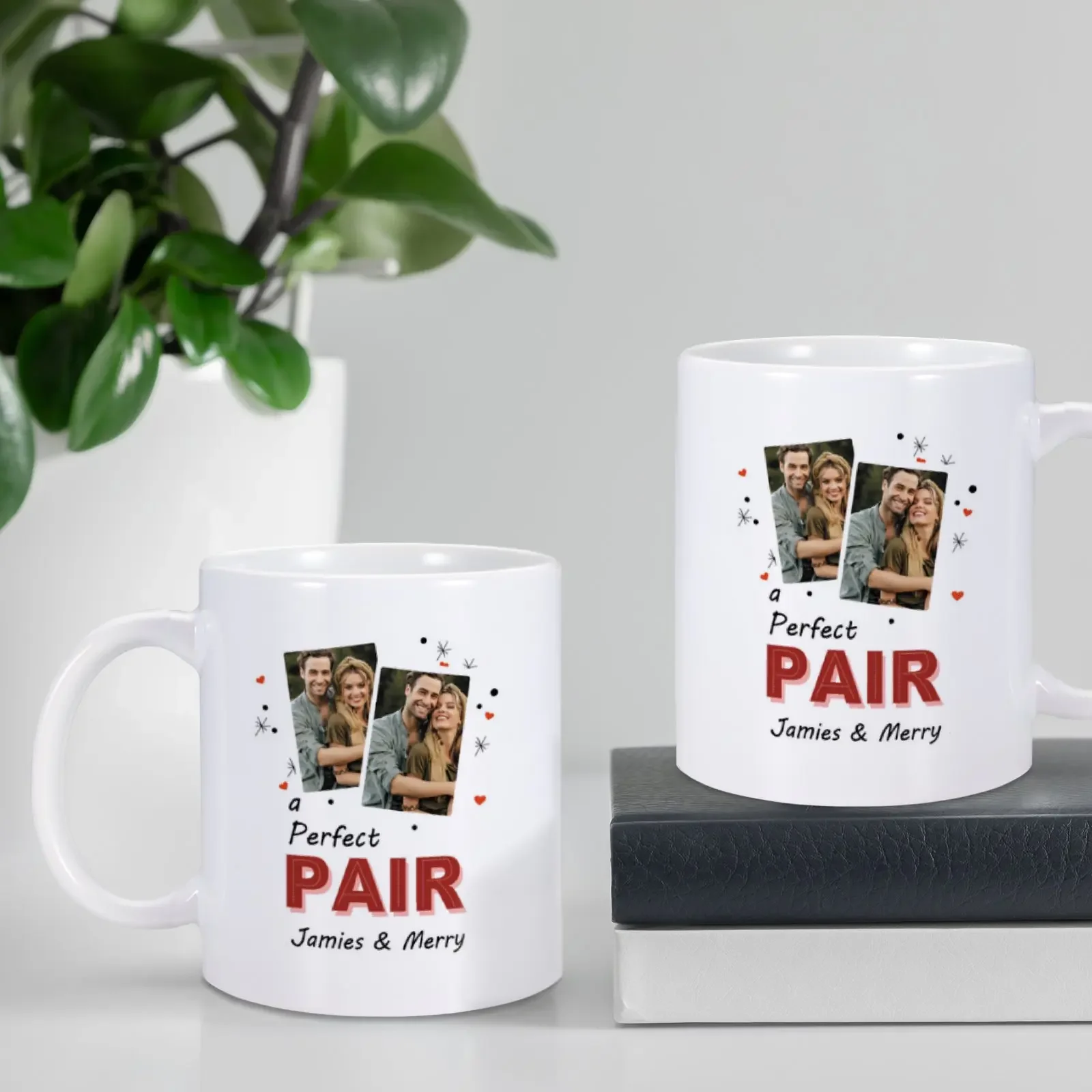 2pc/Set Coffee Mug Personalized Photo Gift for Girlfriend Boyfriend Husband Wife Coffee Mug Valentine's Day Gift Ceramic Mugs