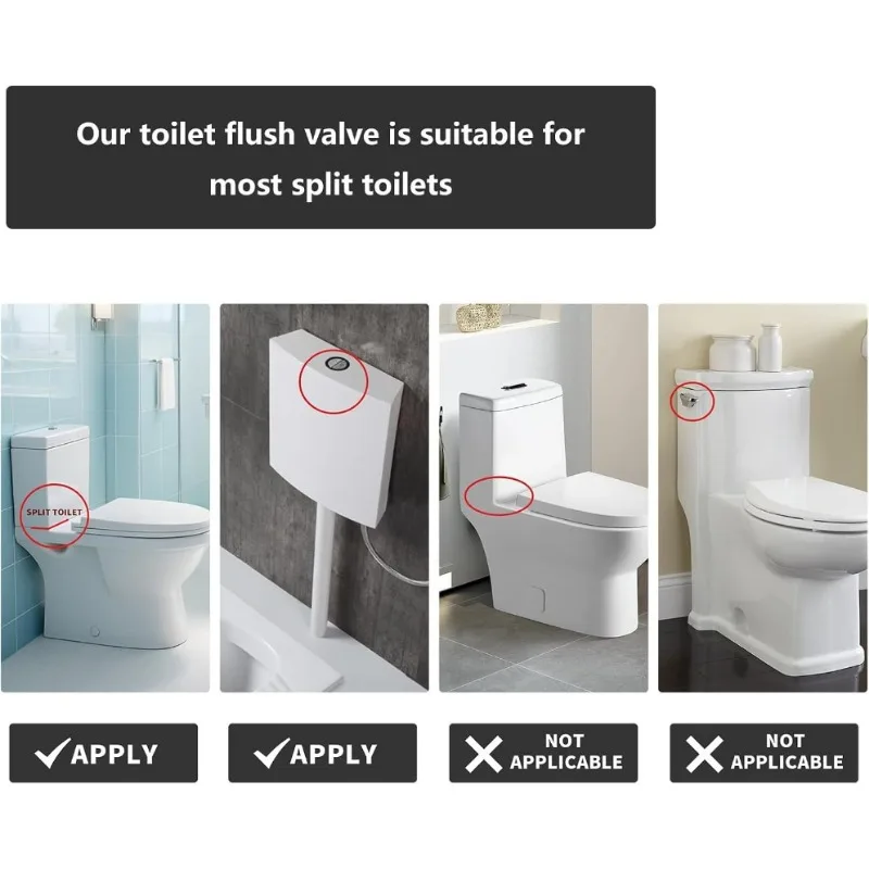 2 Inch Toilet Flush Valves Dual Flush Valves with Push Button Toilet Dual Flush Valve Replacement Toilet Repair Kit,(8