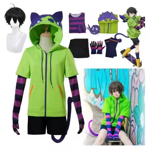 Costume Cosplay Anime Chinen Miya uniforme Cosplay l'infini, tenue de Sport pour d'halloween capuche, gants de queue, perruque