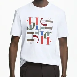 Camiseta de algodón para hombre, Top básico a la moda con diseño de letras, versátil, Popular, primavera y verano, novedad de 2024