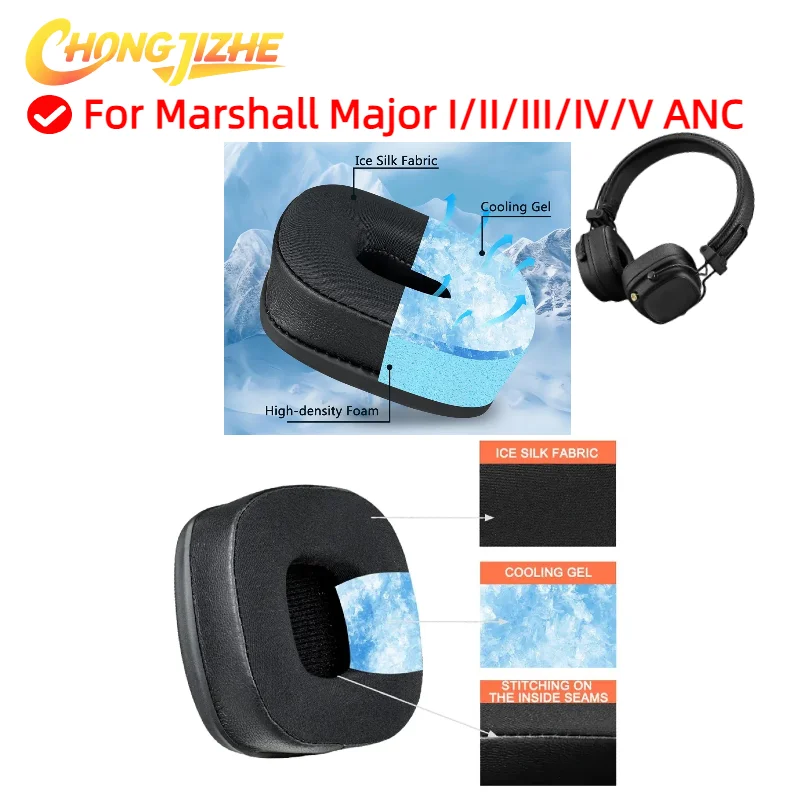 

Cooling Gel Ear Pads For Marshall Major I/II/III/IV/V ANC Gaming Headphones replacement Earmuffs Ear pillows ear covers cushion